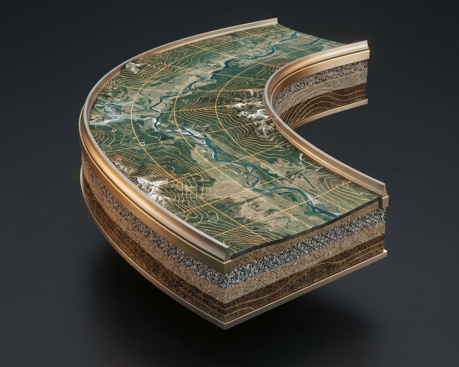 SOLE Earth terrain model with contours